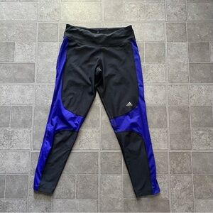Adidas climate dri fit dark grey purple cropped capris leggings women’s small